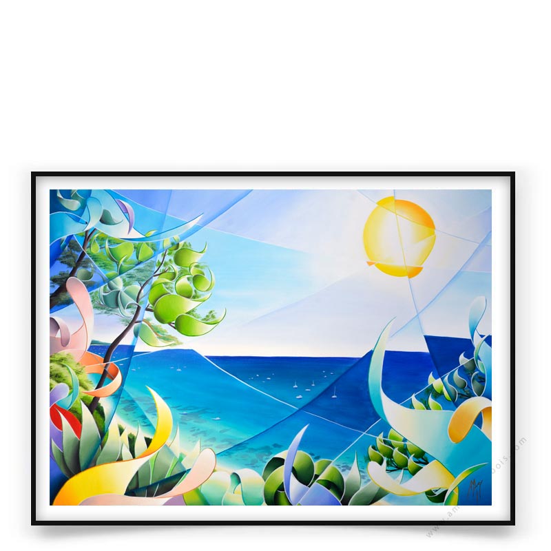 Affiche Déco Murale 50x40 Cm - Paysage Moderne Pastel Bleu - ARTTOR - Neuf